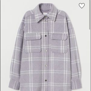 H&M grey plaid shacket